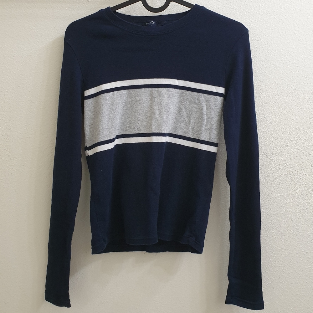 John Galt pacsun navy striped long sleeve top
